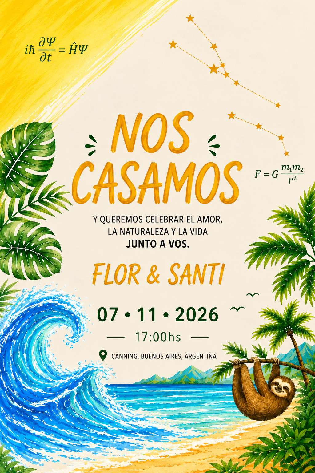Flor y Santi nos casamos el 07 de noviembre de 2026 a las 17:00 hs en Canning, Buenos Aires, Argentina